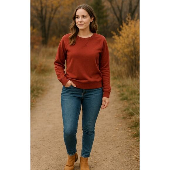 Natural Reflections Rust Red Crewneck Sweatshirt Women’s Small Soft Cozy - Picture 1 of 5
